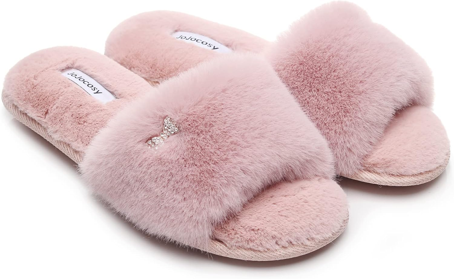 JOJOCOSY Rabbit Model Lady&rsquo;S Comfortable Fuzzy Memory Foam Scuff Women&rsquo;S Fashion Plush Peep-Toe Relaxing Indoor Slippers image number 1
