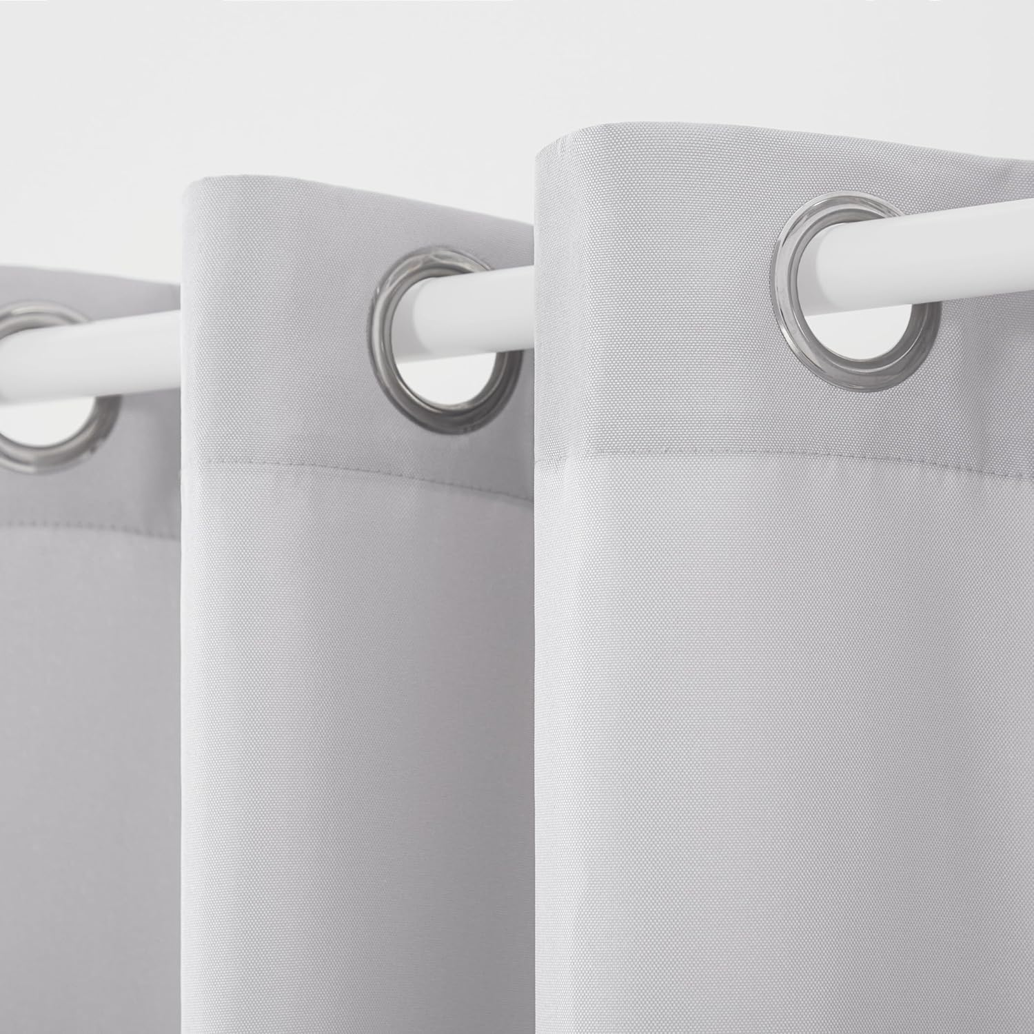 Town & Country Basics Cabana Solid Heavyweight Indoor Outdoor Curtains, Light Filtering Opacity with Grommet Top, Water Repellent, 2-Pack Set, 54"X144", Cloud Grey image number 6