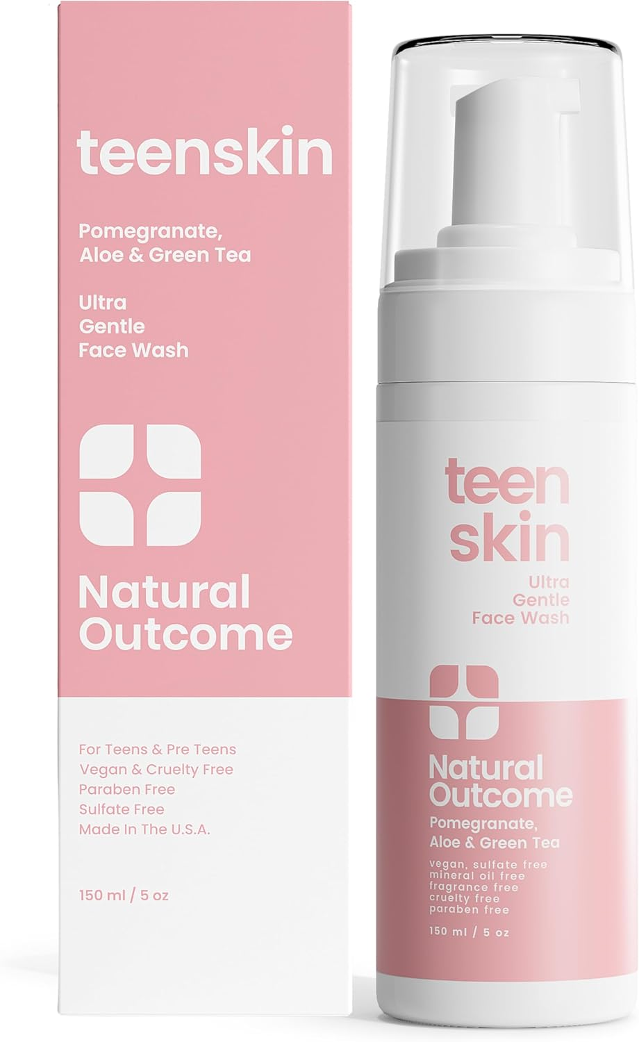 Natural Outcome Teen Skin Ultra Gentle Kids Face Wash | Daily Soothing Kid Facial Wash | Natural Non-Toxic Ingredients | for Teens, Preteens & Kids Looking to Prevent Acne | Fragrance Free | 5 Oz