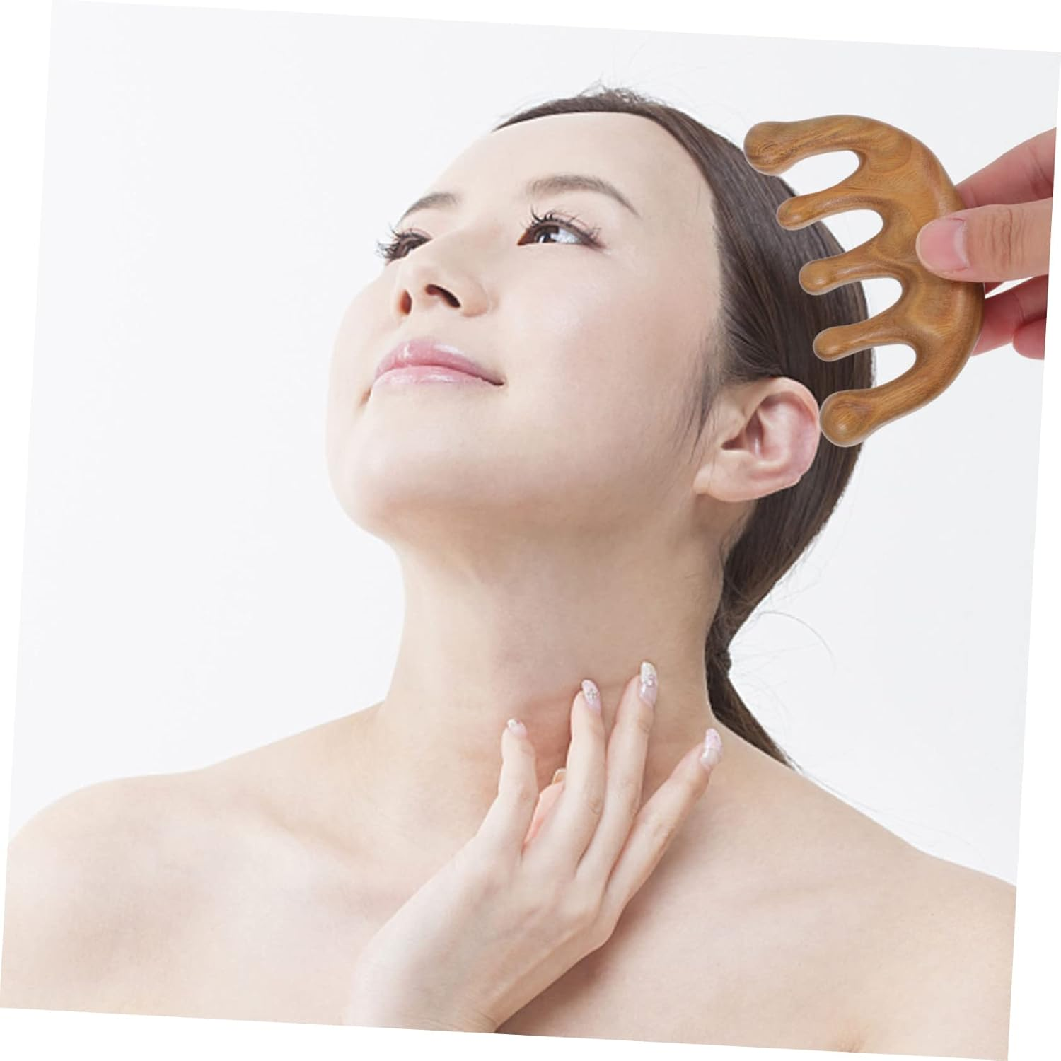 TOVINANNA Practical Massage Comb Wooden Hairbrush for Scalp Relaxing Massager for Hair image number 2