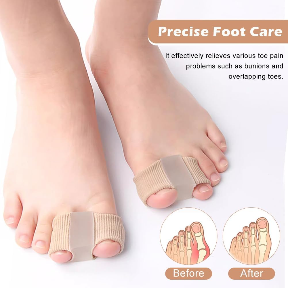 2 Pairs of Toe Separators Hallux Valgus, Silicone Large Toe Spacers with 2 Different Sizes of Toe Separator, Toe Separator for Hallux Valgus Correction Women Men image number 6