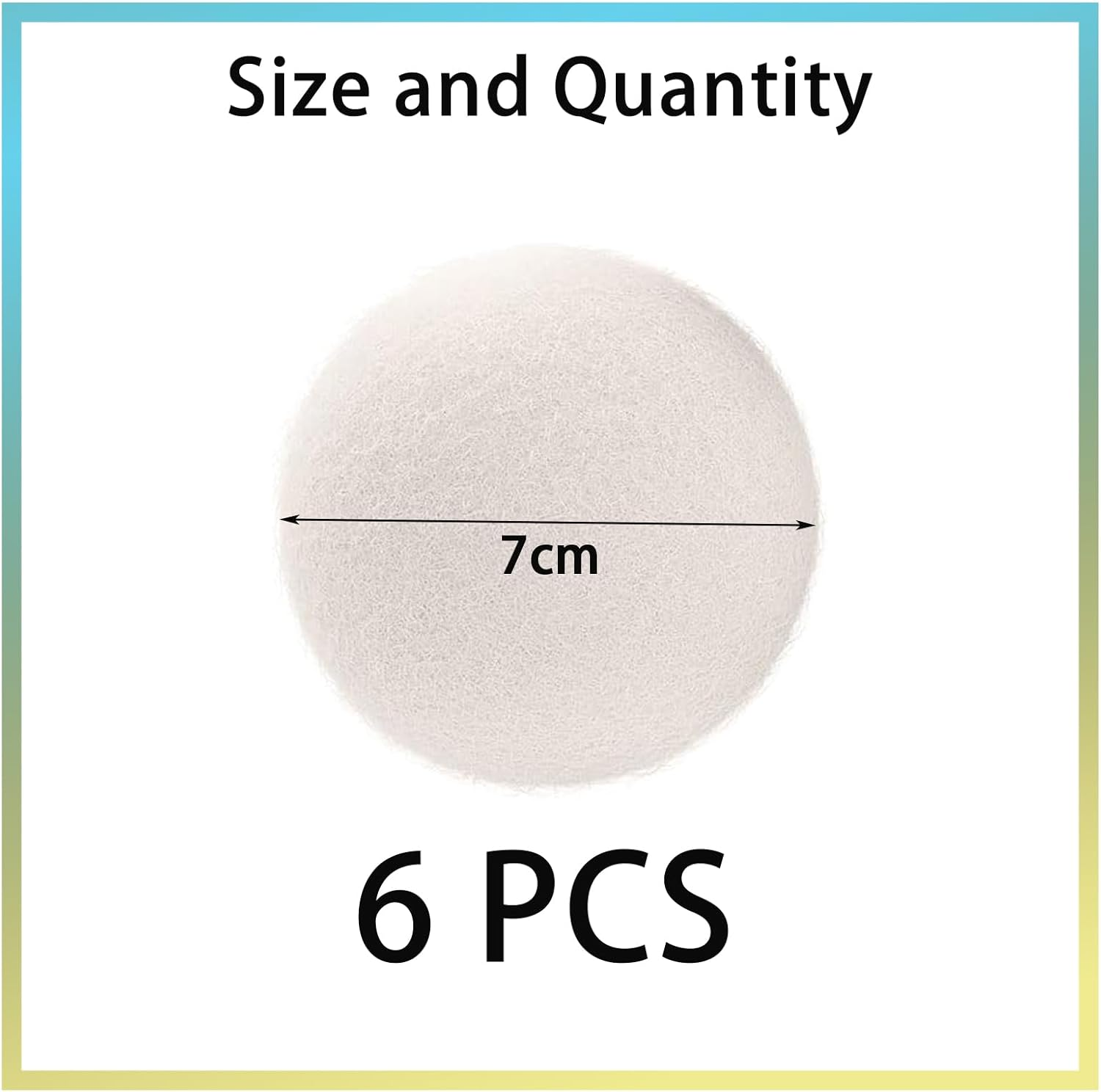 6Pcs 7Cm Wool Dryer Balls, Drying Balls for Laundry, Natural Fabric Softener, Reusable, Reduce Wrinkles Fabric Softener Laundry Balls High Density Wool Ball Large Felted Wool Clothes Dryer Balls image number 4