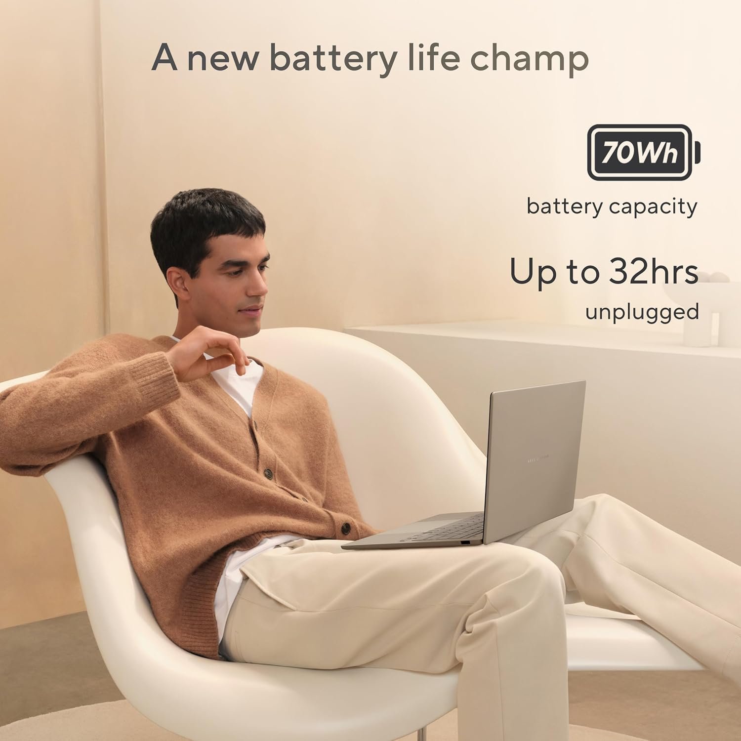 ASUS Zenbook A14 Lifestyle Laptop. 14" OLED Display. Snapdragon X plus X1P 42 100 Processor (Up to 3.2Ghz) Qualcomm Hexagon NPU up to 45TOPS. LPDDR5X 16GB RAM. 512GB Pcie 4.0 SSD. Wi-Fi 6E. W 11 Home image number 4