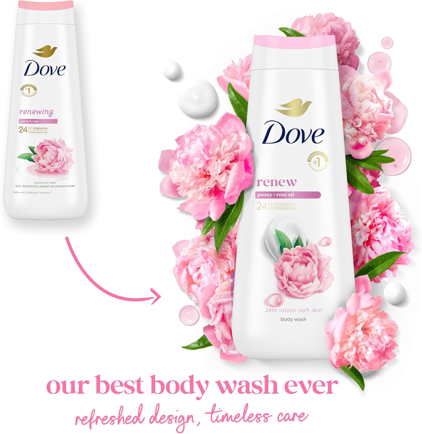 Dove Purely Pampering Body Wash, Sweet Cream and Peony 22 Oz image number 3
