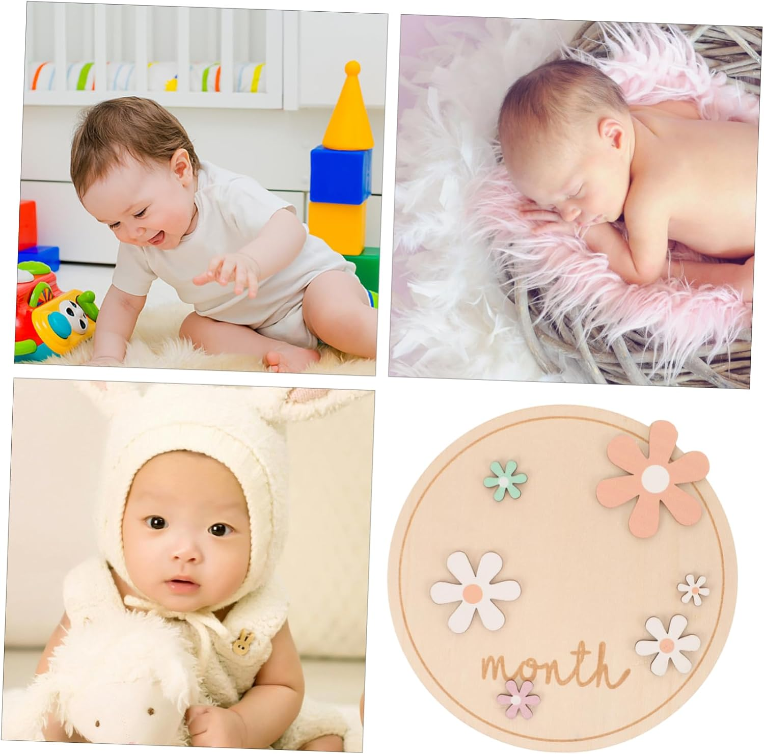 Wooden Milestone Cards Newborn Months Signs Photography Props for Growth Celebration for Showers Announcements image number 6