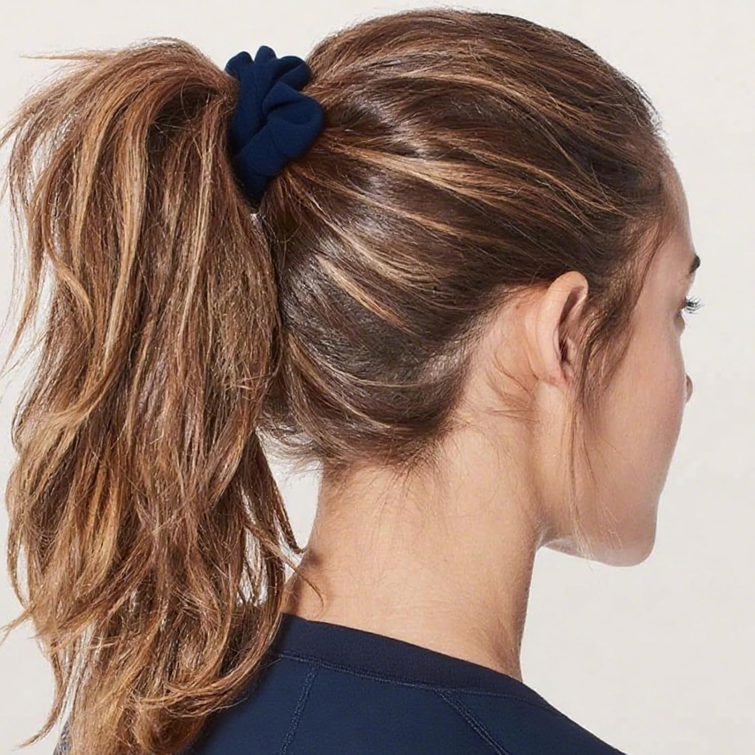 Pack of 6 Hair Bobbles Scrunchies for Women, Hair Bands Girls, Plain Elastic Thick Bands, Plain Soft Hair Bands, High Ponytail Fixation Hair Bands, for Women, Girls image number 1