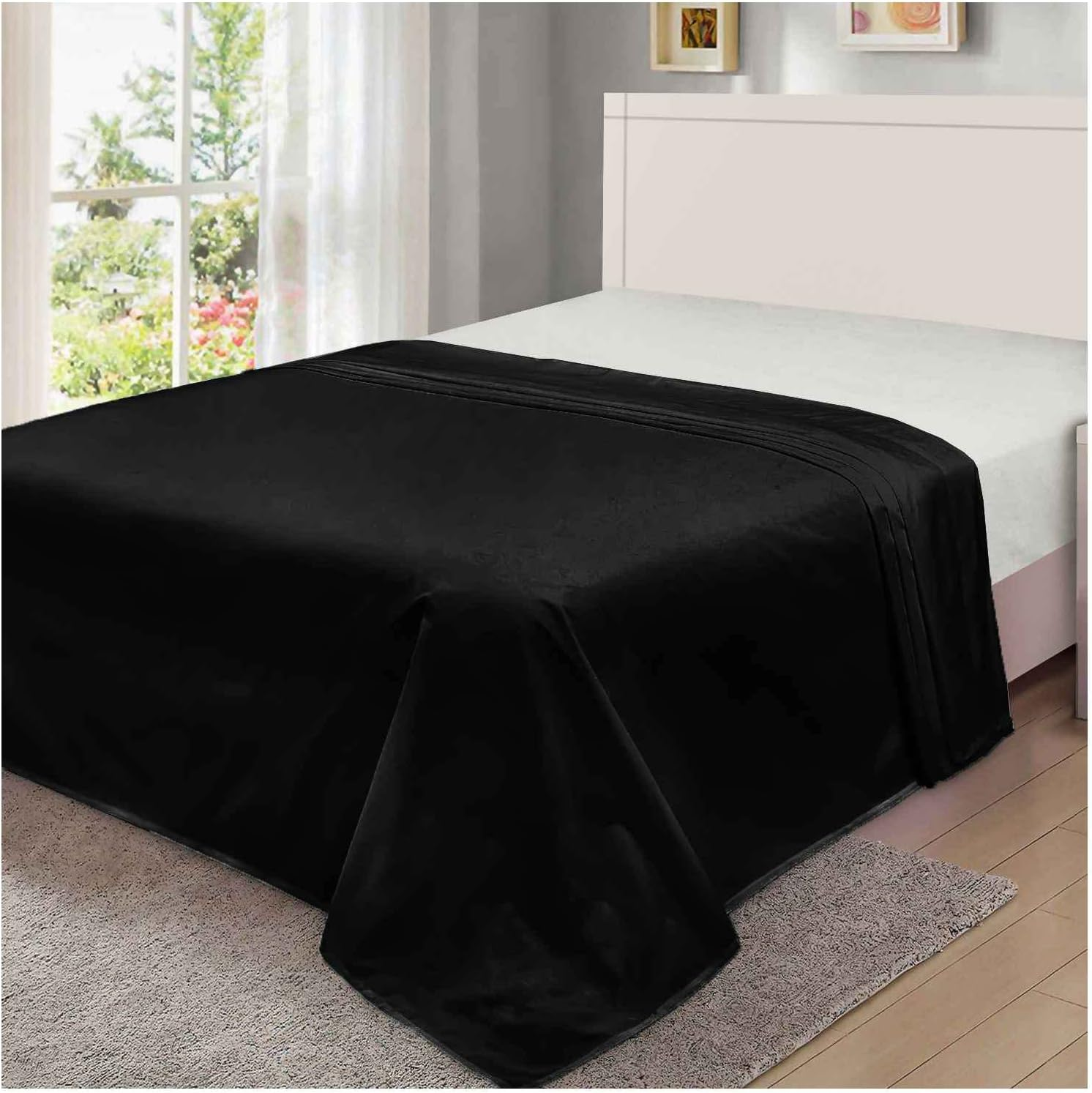 GC GAVENO CAVAILIA Premium Single Flat Sheet- Non Iron Luxury Bedding- Polycotton Easy Care Bed Sheet- Super Soft Bedding Linen Set