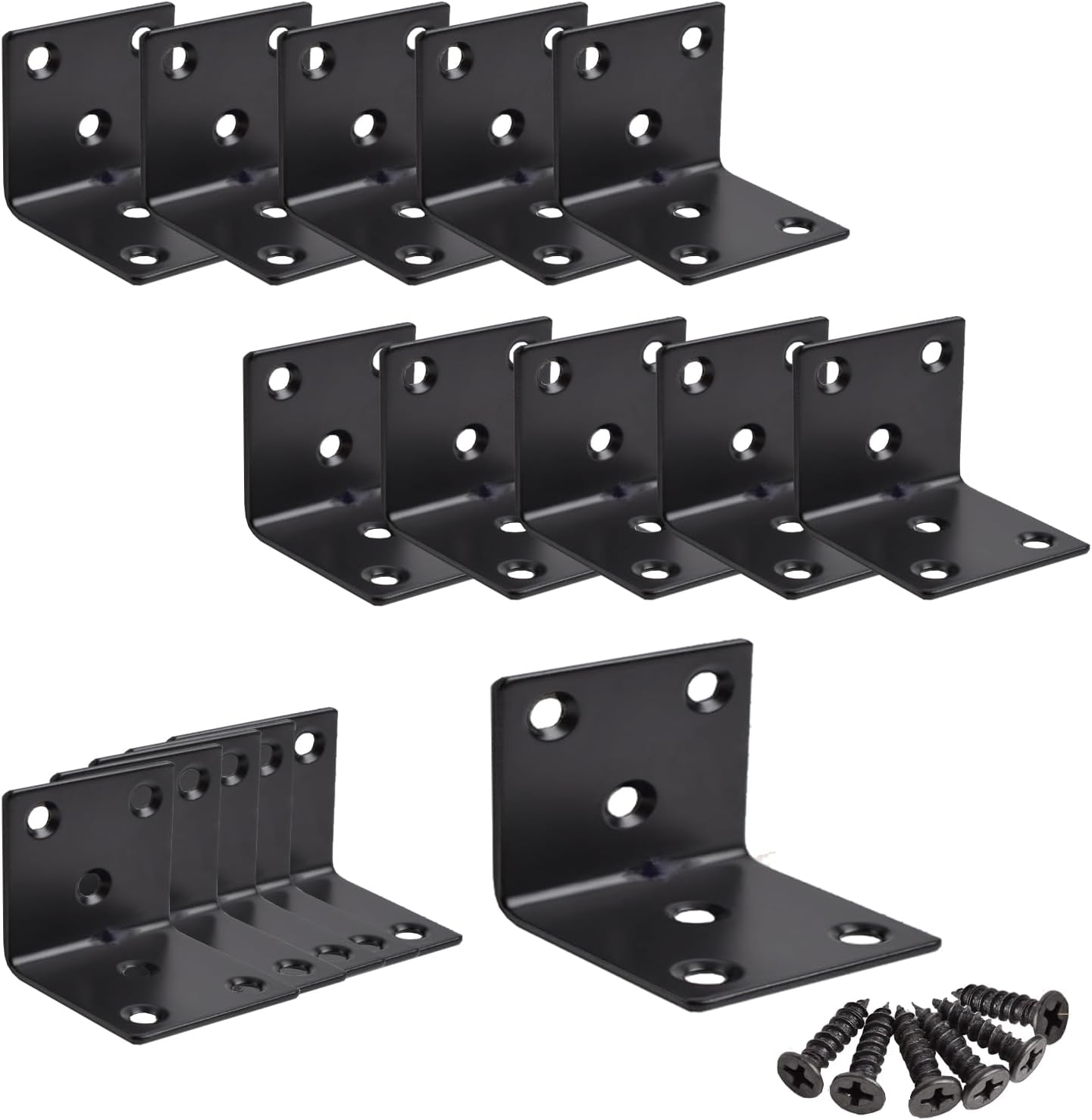 16 Packs Black L Bracke Corner Braces,Ymaiss Stainless Steel Joint Right Angle Shelf Support Bracket Corner Brackets 90 Degree Angle Brackets,L Shape Brackets 38Mmx30Mmx1.5Mm(Thick) image number 5