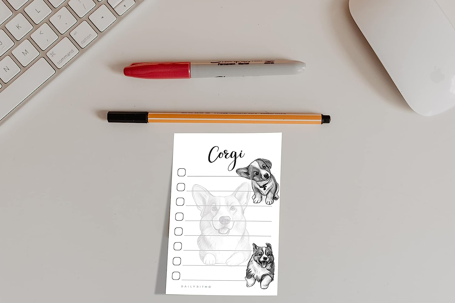 Welsh Corgi Puppies Sticky to Do List Notepad - Dog Sticky Notes Stationary School Supplies for Corgi Mom | Corgi Gifts for Corgi Lovers | 4" X 6" 50 Pages image number 5
