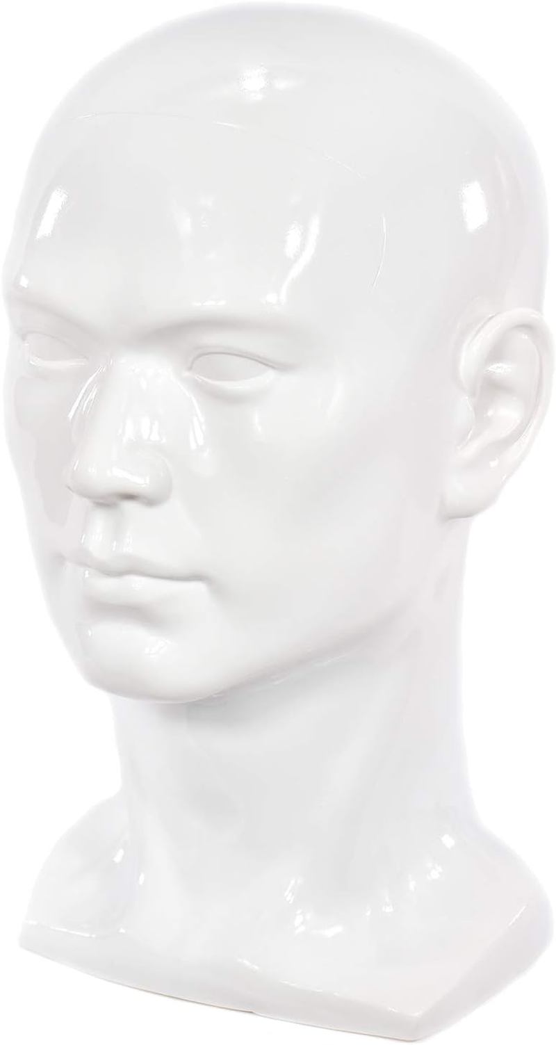 Yotijar Male Mannequin Head, Made PVC Plastic, Making It Quite Resistant to Damage - White image number 5