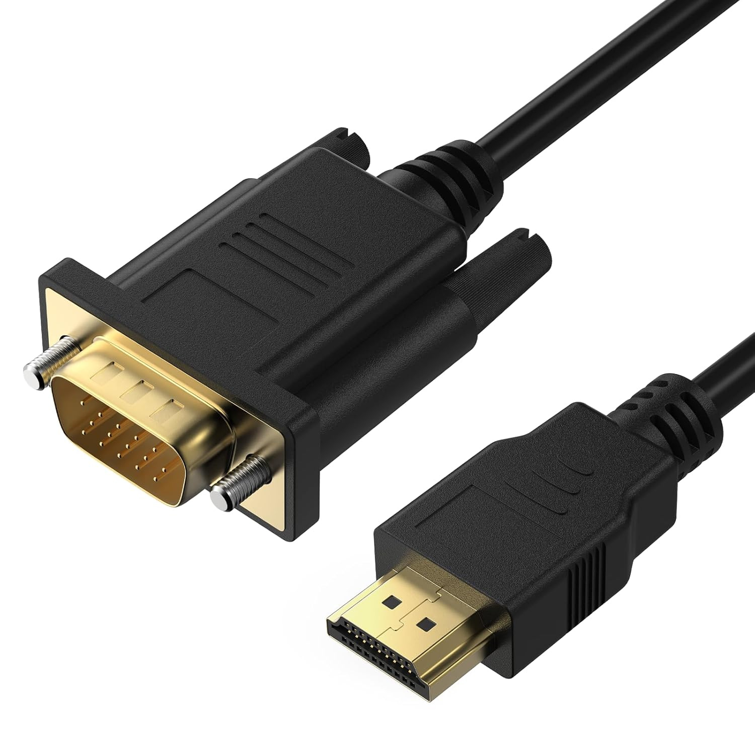 Unidirection HDMI to VGA Cable 1.8M, 1080P 60Hz Non-Bidirectional HDMI to VGA Adapter, HDMI Output to VGA Input Converter Cord Male to Male for Computer, Desktop, Laptop, PC, Monitor, Projector, HDTV