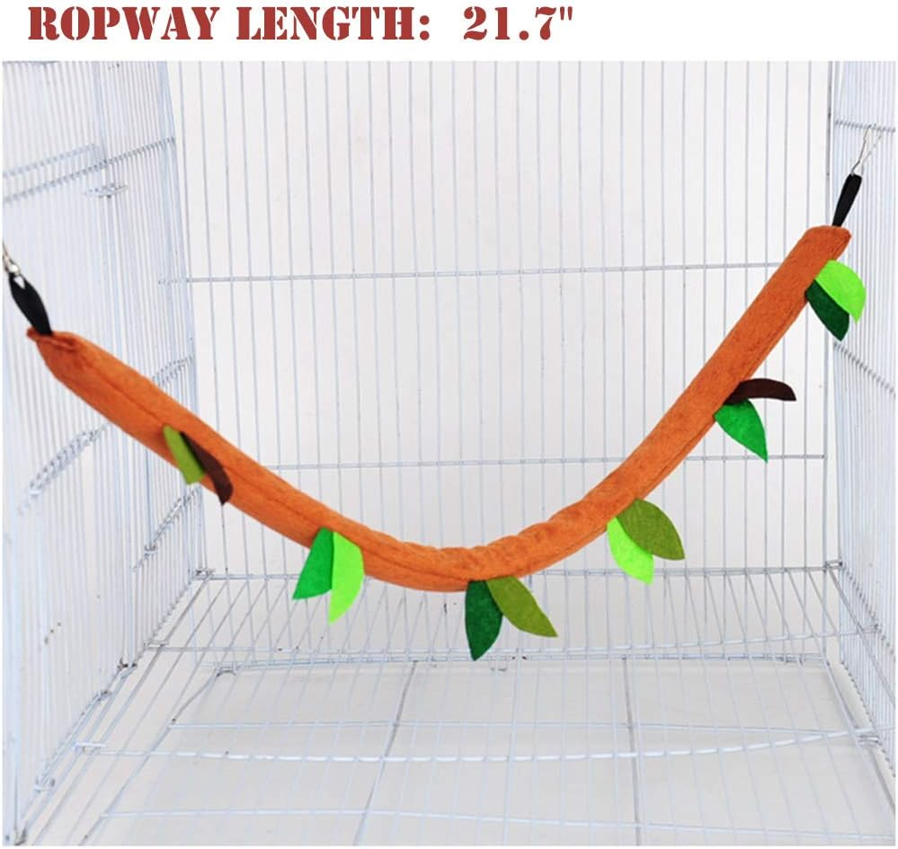SEIS 5Pcs Hamster Hanging Cage Accessories Set Leaf Wood Design Small Animal Hammock Channel Ropeway Swing for Guinea Pig Rat Birds Parrot Gerbil Sugar Glider Squirrel (5 Pcs) image number 6