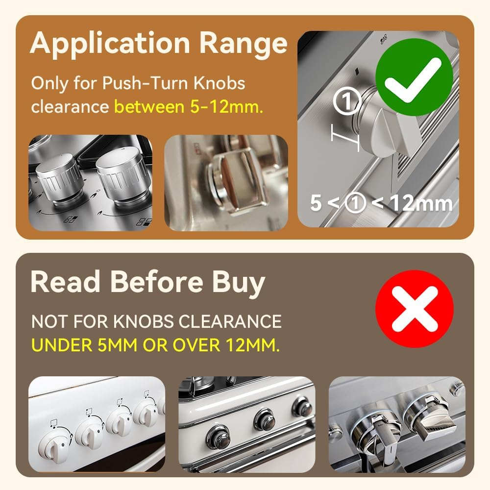 EUDEMON 5 Pack Baby Safety Gas Stove Knob Locks,Childproof Lock for Big,Small Knobs,Eay to Install & Use (Black) image number 2