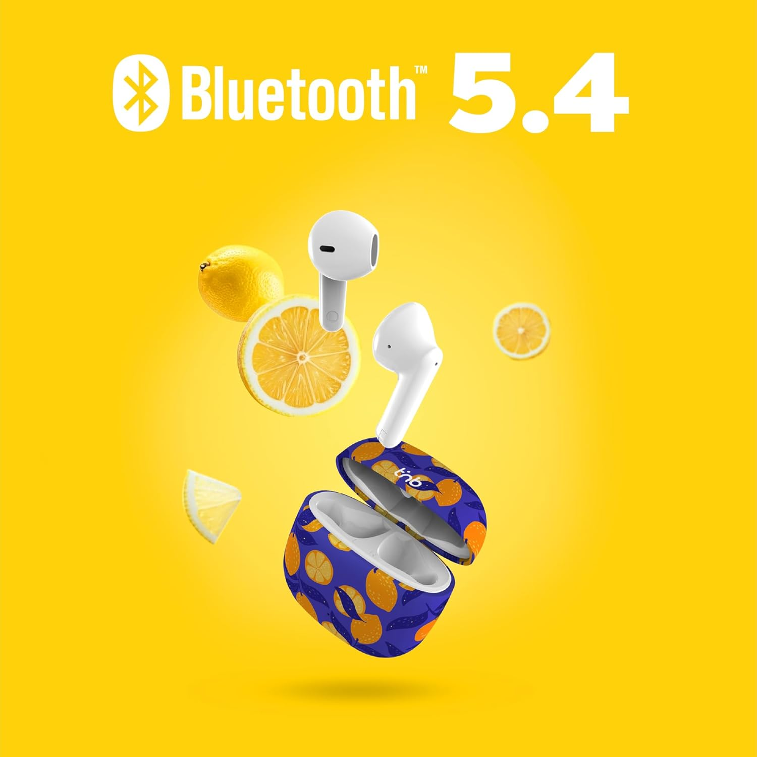 T'Nb Wireless Headphones Exclusive Collection 15 Hours Running Time Fashion Design Touch Control Volume Control Blue Yellow image number 2