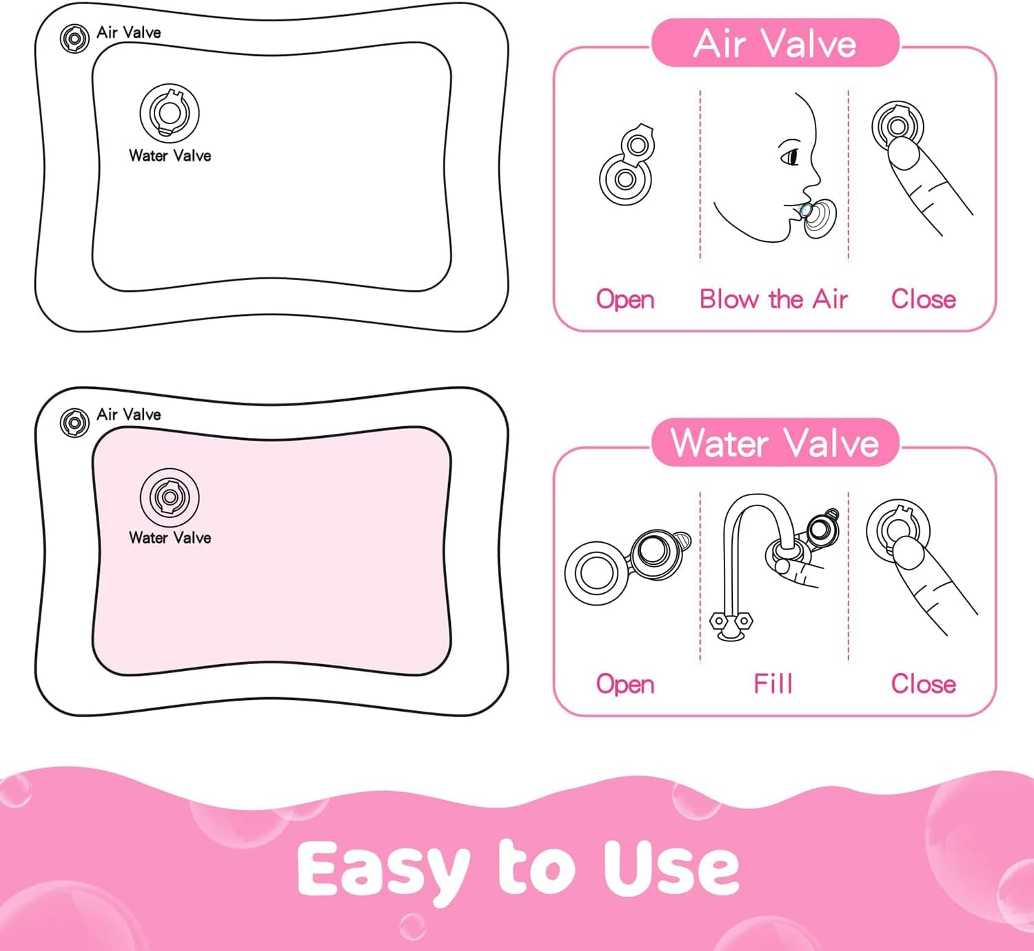 Inflatable Tummy Time Mat Premium Baby Water Play Mat for Infants and Toddlers Baby Toys for 3 to 24 Months Girls and Boys, Strengthen Your Baby'S Muscles, Water Play Mat Portable image number 4