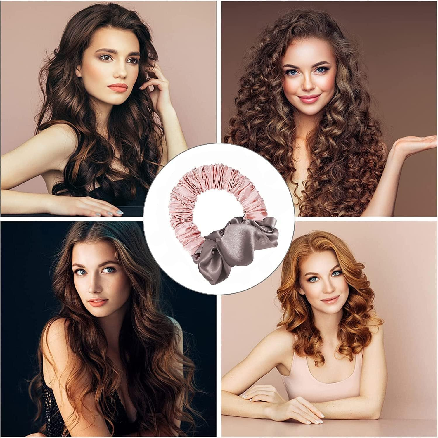 No Heat Scrunchie Hair Curler Ponytail Hairband, 1Pc Soft Sleep Tie Scrunchie Silk Lazy Rollers, Lazy Scrunchie Hair Curler Hairband Styling Tool for Easy Hairstyles image number 2