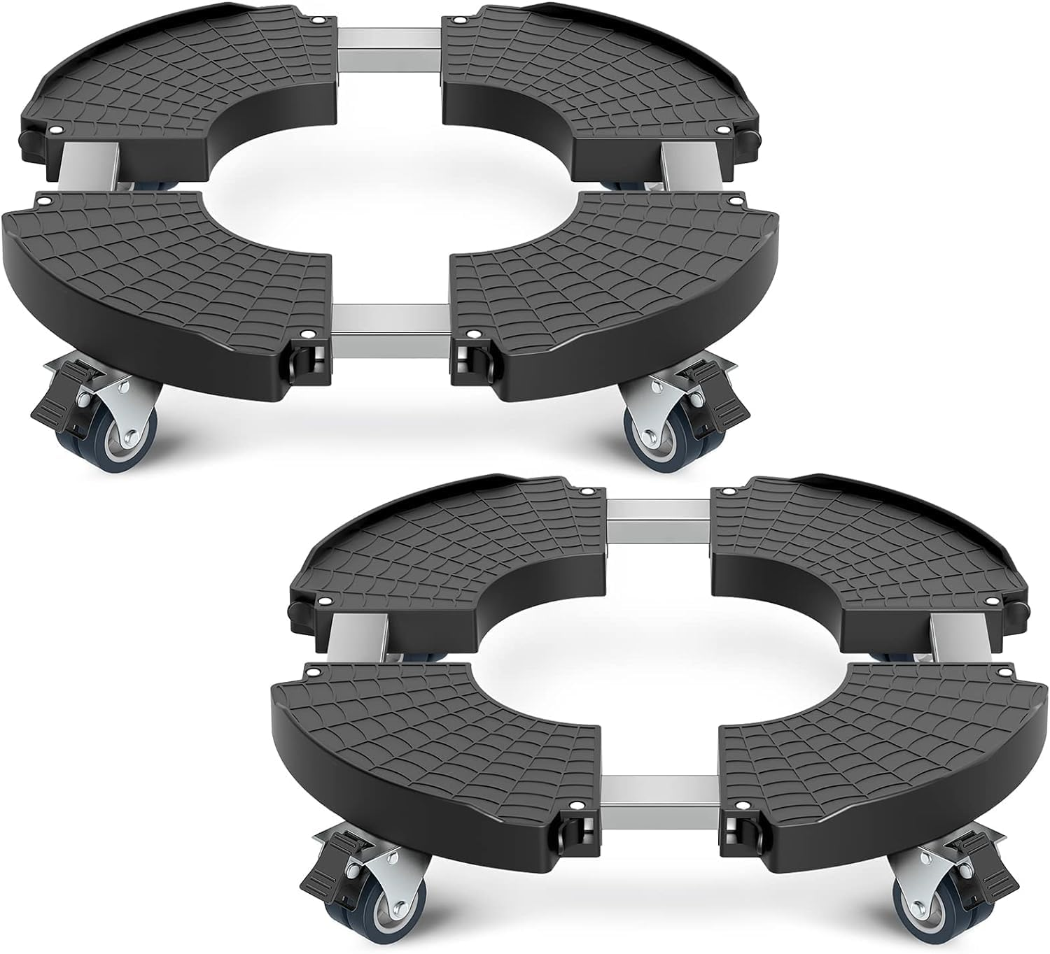 2PACK Plant Stand with Wheels 150KG Heavy Duty, Adjustable 20-48CM Plant Caddy with Casters, Rolling Plant Stand, Large Potted Planter Cart Dolly for Flower Pot Outdoor Indoor image number 3