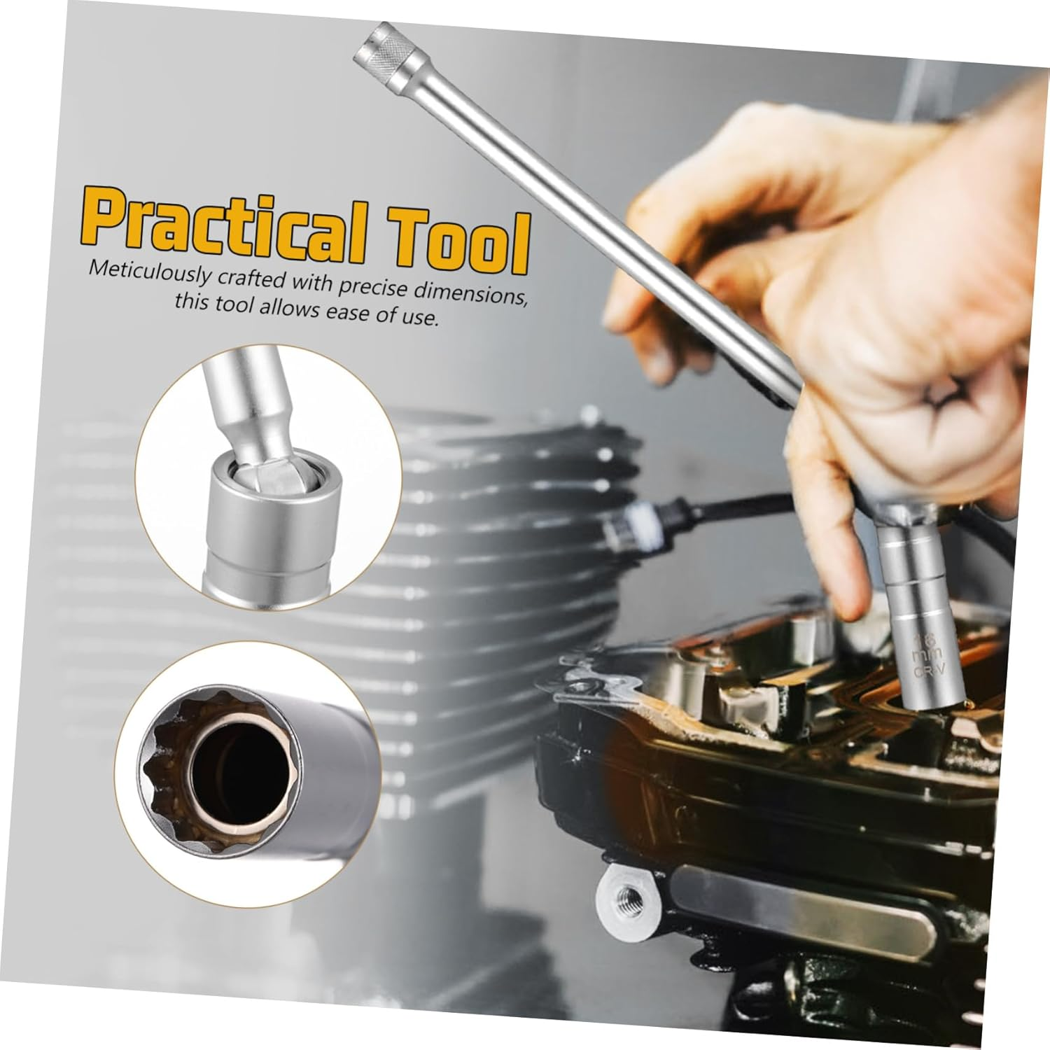 VINTORKY Spark Plug Socket Magnetic Car Accessory Automotive Repair Tool Compact Design image number 3