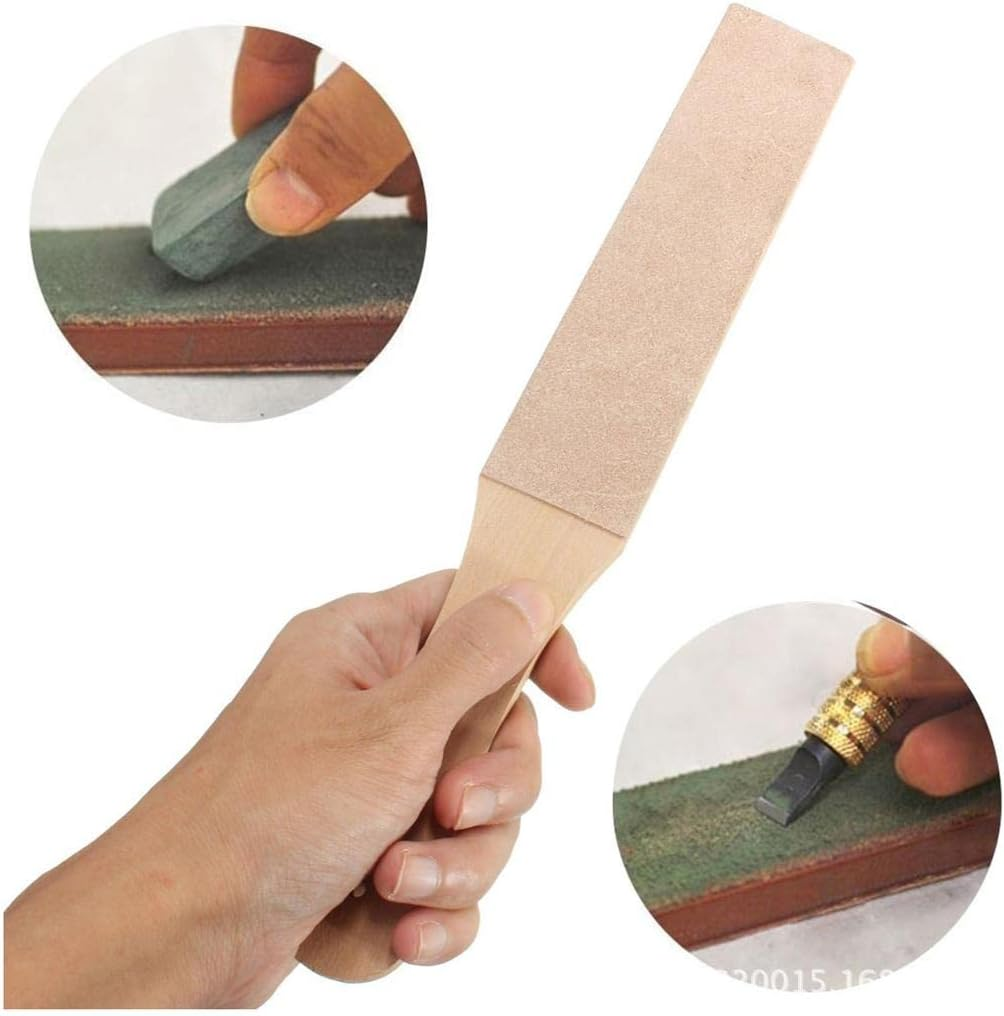 Eigell Leather Strop Compound, Green Leather Strop Sharpening Polishing Buffing Compound Leathercraft Sharpening,Woodcarving image number 3