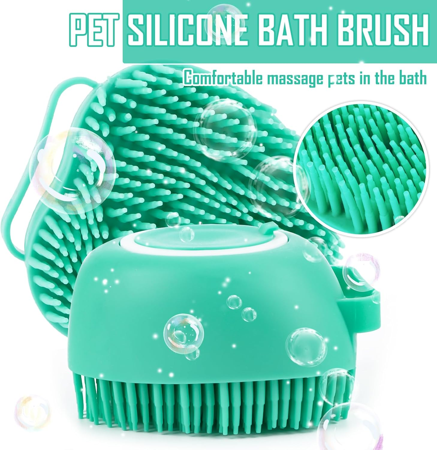 Dog Bath Brush, Dog Washing Brush Made of Soft, Massage Brush for Dog Shower, Dog Soap with Soap Dispenser Shower Brush Silicone Bath Brush Dog Soft Dog Brushes for Dogs and Cats image number 1