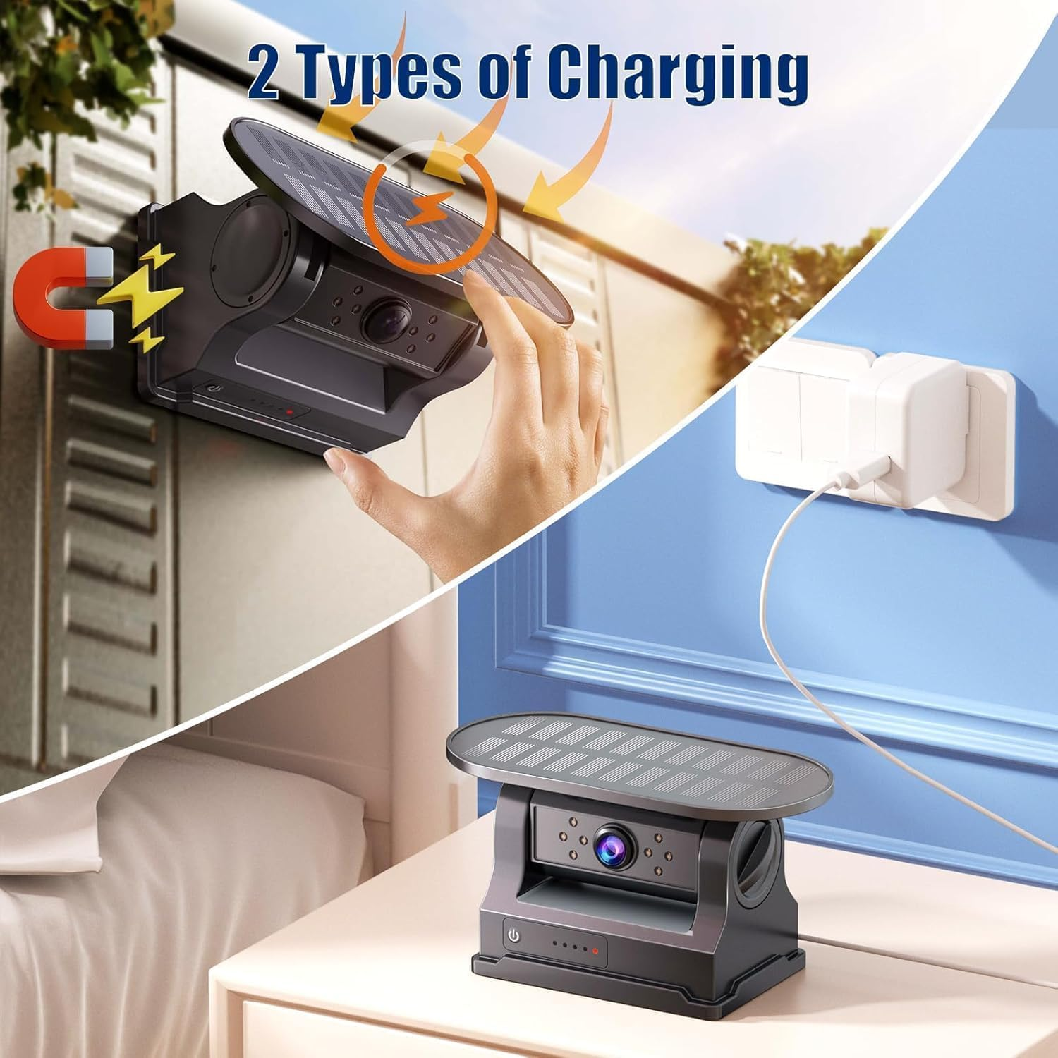 7JI Wifi Magnetic Solar Wireless Backup Camera, Rechargeable 1080P Rear View Camera for Truck RV Trailer Car, DVR Recording Night Vision, IP68 Waterproof, Easy Installation image number 2