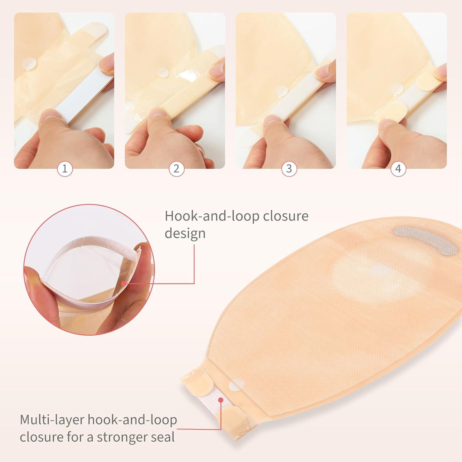 DERAYMI 20 PCS Colostomy Bags, One Piece Ostomy Bags Ostomy Supplies, Leakage Odour Proof Ostomy Drainable Pouches for Ileostomy Stoma Care Cut-To-Fit 20-65Mm image number 2