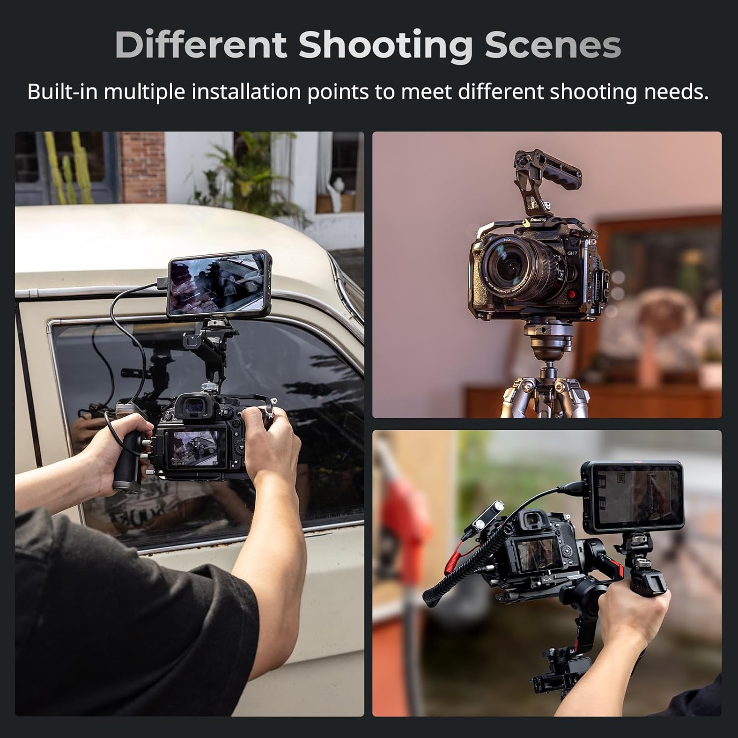 SMALLRIG Quick Release Cage for Panasonic LUMIX GH7 / GH6, Camera Cage with Patented Hawklock Style Cold Shoe/Nato Rail/Quick Release Plate for Arca, Full Access & Anti-Scratch Design - 4824 image number 5