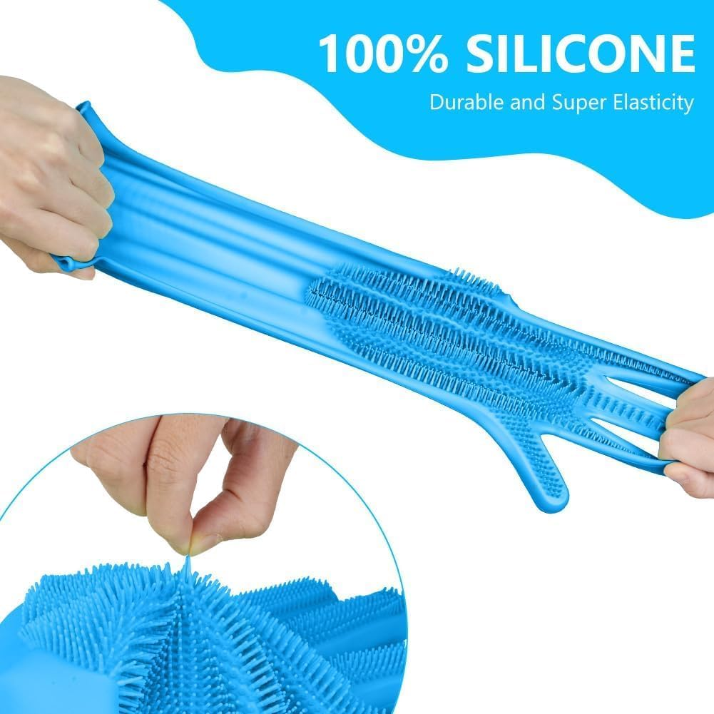 Pet Grooming Gloves -Heat Resistant Silicone Gloves with High-Density Teeth- Massage Mitt with Enhanced Five Finger Design - Efficient Deshedding Glove for Dogs, Cats image number 3