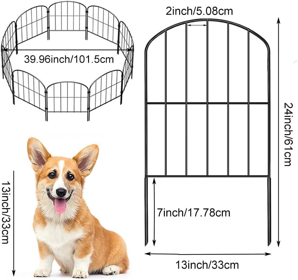 Springup Decorative Garden Fence No Dig Fence 61(H) X33 Cm(L) Animal Barrier Fence 10 Pack Fencing for Outdoor Patio Backyard image number 4