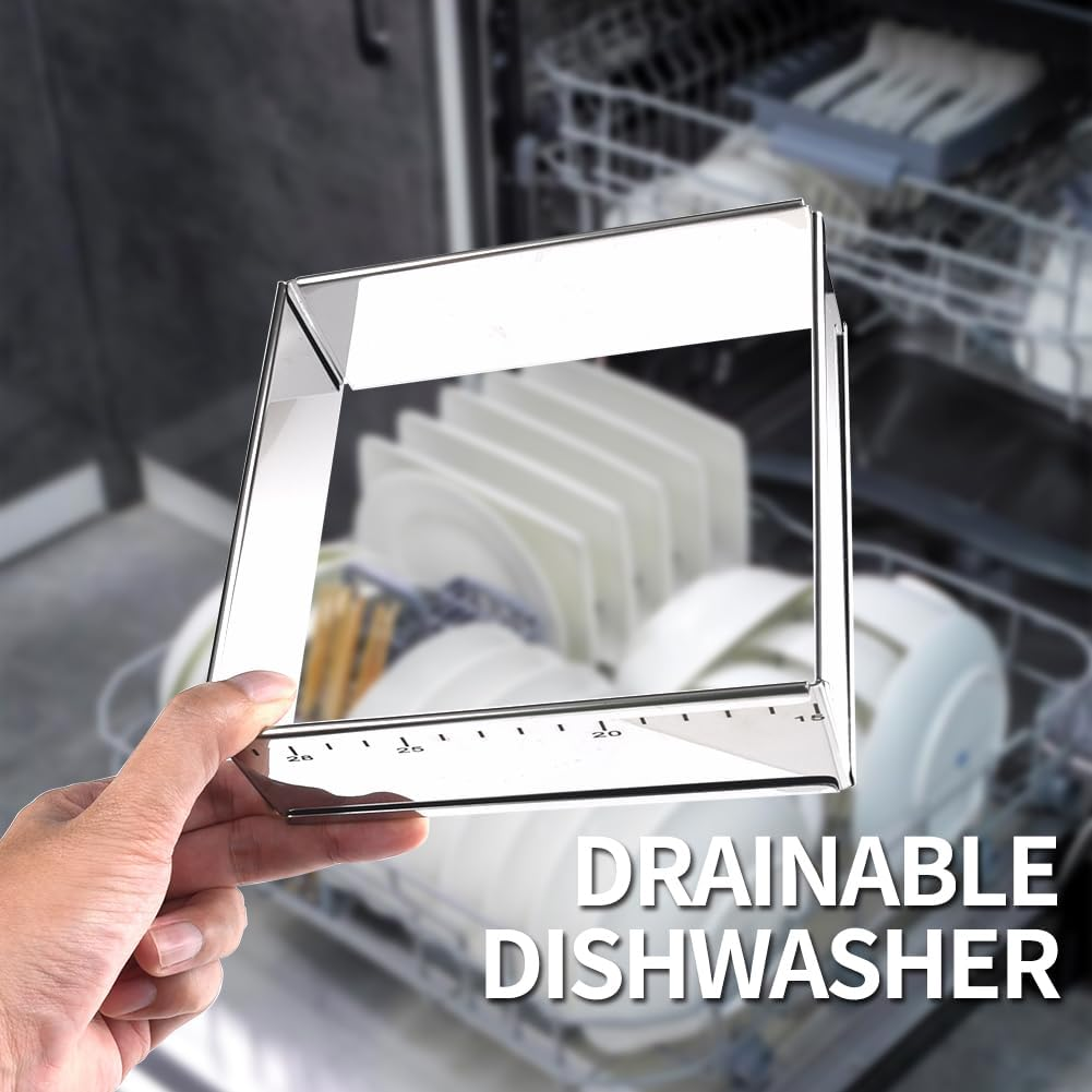 Guowall 15-29Cm Square Cake Ring Mould Adjustable Stainless Steel Mousse Ring Extensible Nonstick Cake Cutter for Baking