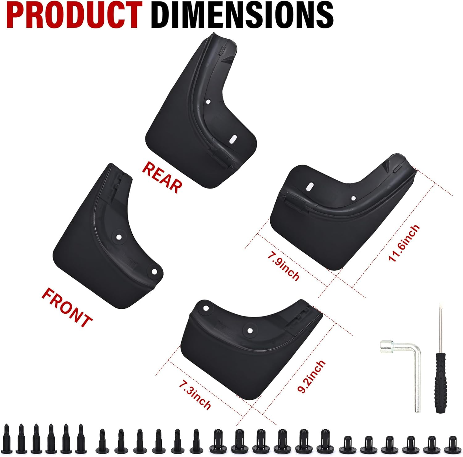 LPZAKVE Mud Flaps for Tesla Model Y Juniper 2026 2025 Exterior Accessories, No Drilling Required [Installation Tools Included], Vehicle Tire Protector Flexible TPE Mudflaps Matte Black (Set of 4) image number 2