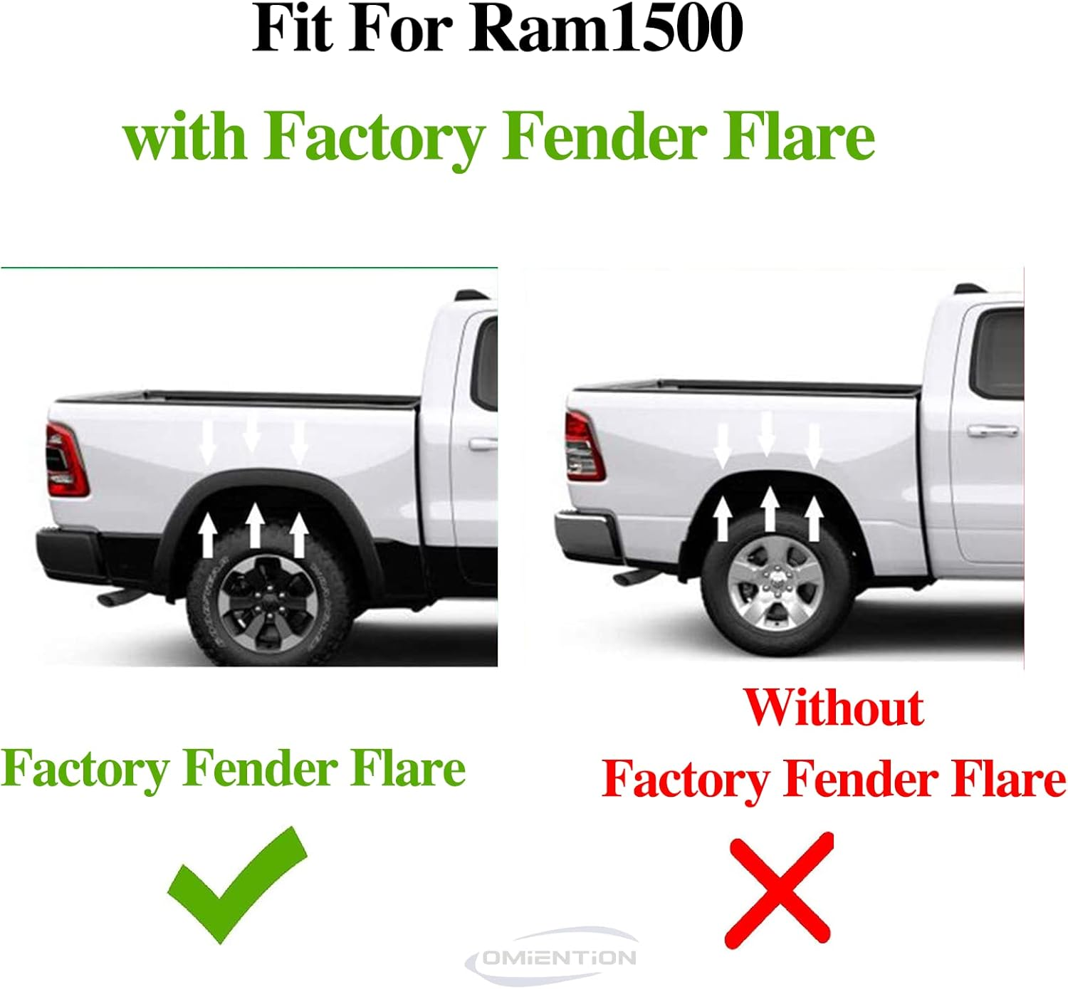 Mud Guards Flaps Compatible with 2019-2024 Ram 1500 (New Body Style) with OEM Fender Flares, Front & Rear Set - Black (NOT for Classic or TRX Models) image number 1