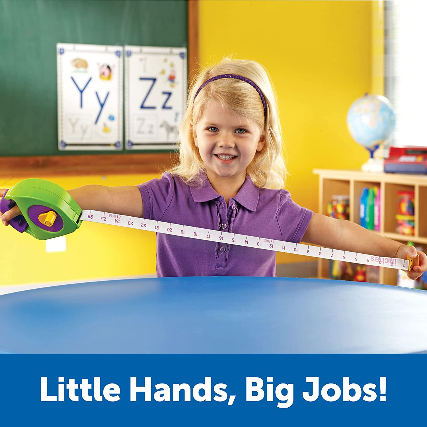 Learning Resources Simple Tape Measure, Measures 4 Feet, Construction Toy, Ages 3+ image number 3