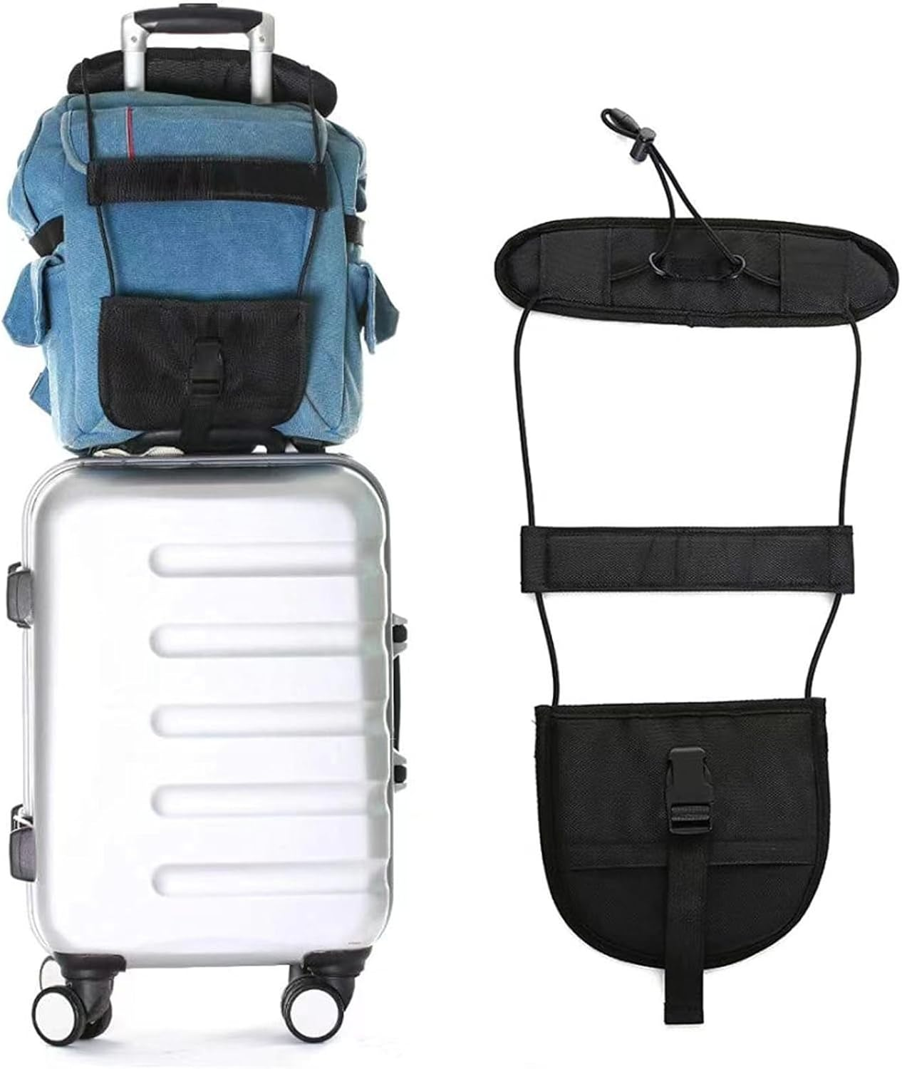 Walopola Suitcase Belts Luggage Strap,Elastic Adjustable Suitcase Belt - Outdoor Accessories for Travel Accessories Duffle Outdoor Gear Car Tote Seat Cruise Case Trolley Shoulder Carry image number 5