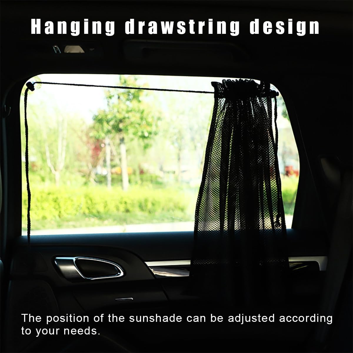 Car Side Window Shade, 19"&times;27" Auto Window Curtain with Sun Protection, Car Window Sun Shade Cover Block Damage from Direct Bright Sunlight and Heat, Car Accessories (Pink Hearts) - Blue Striped Rabbit image number 3