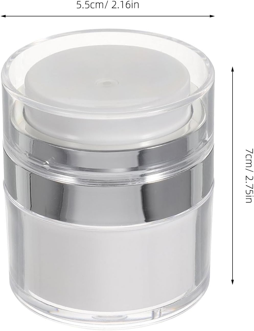 ROMISBABA 2Pcs Portable 30Ml Acrylic Vacuum Pump Lotion Dispenser Bottles for Travel, Refillable Leak-Proof Mini Toiletry Containers for Face Cream and Moisturizer image number 5