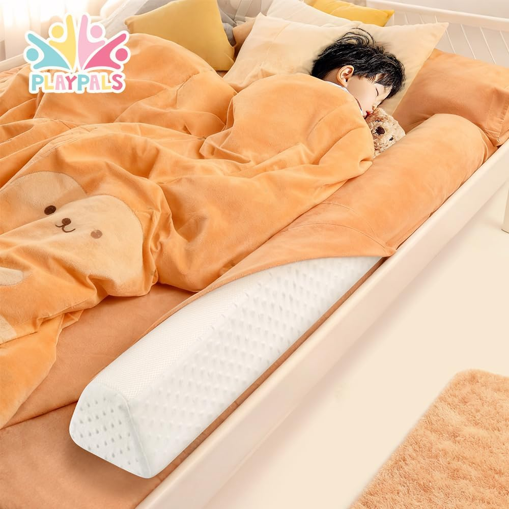 Playpals Bed Bumpers for Toddlers 2-Pack, Soft Memory Foam Toddler Bed Rail with Non-Slip Bottom, Machine Washable Cover, Safety Bed Guard Rail for Twin, Full, Queen, King Beds image number 4