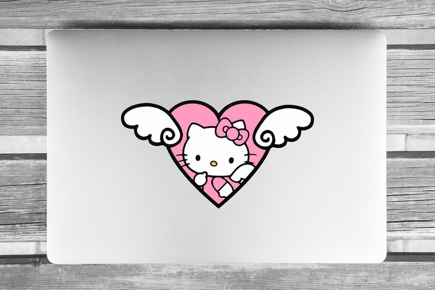 6.3In Hello Kitty Angel Wings Pink Car Sticker Anime Decal Vinyl image number 1