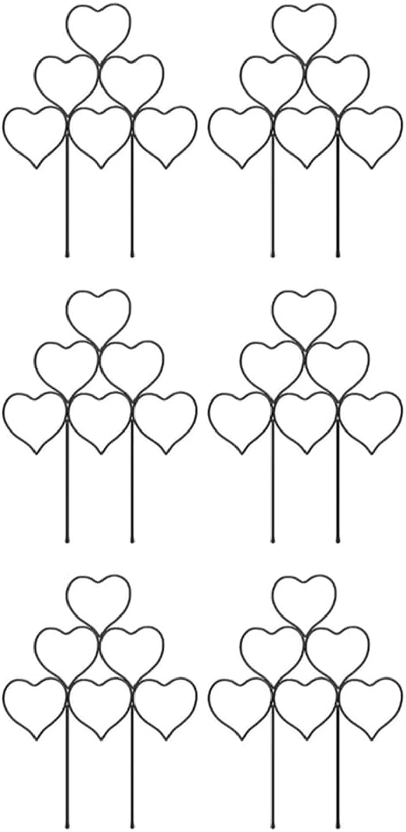 TOMVAES 6 Pcs Black Iron Heart Shaped Climbing Plant Support, Plant Trellis for Garden Potted Plants, Flowers and Veggies image number 6