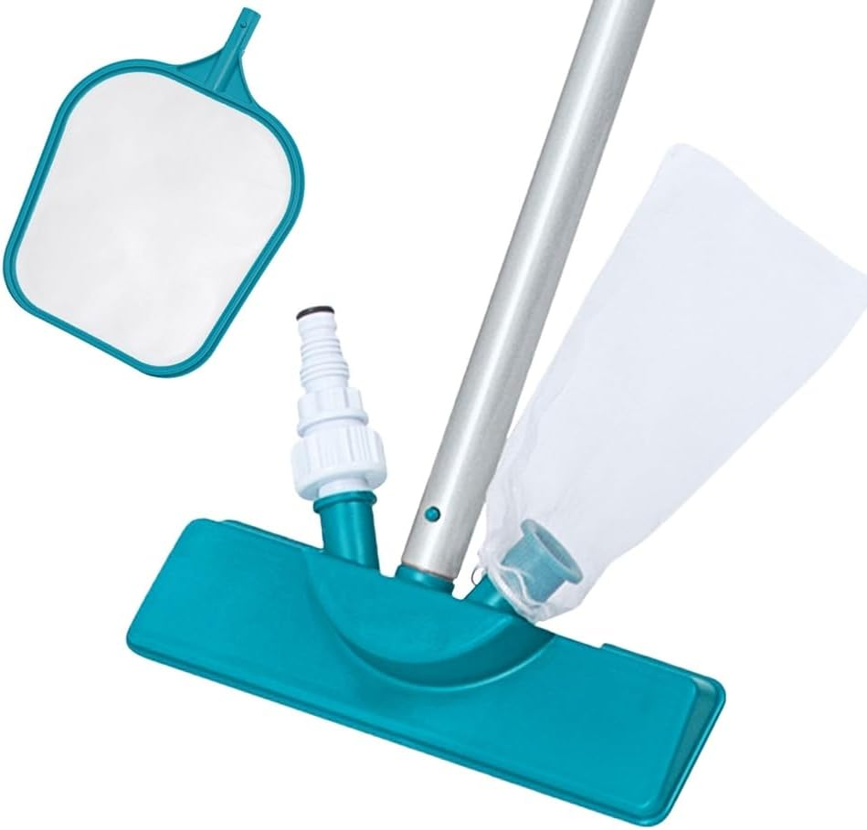 Bestway Pool Cleaner Set, Vacuum Floor Cleaners Kit Pole Wall Swimming Pools Brush Household Home In-Ground above Ground Cleaning Tool, with Reusable Debris Bag Blue image number 3