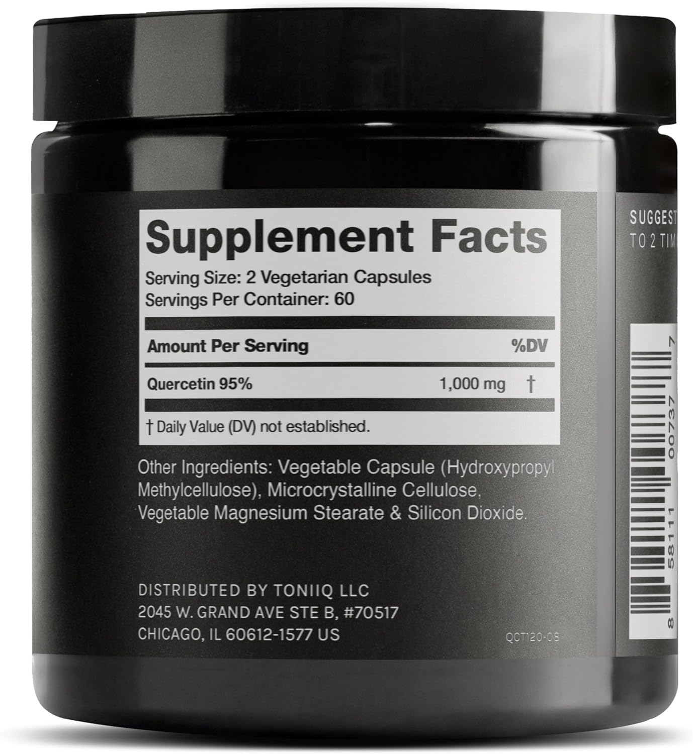 Ultra High Purity Quercetin Capsules - 95%+ Highly Purified and Highly Bioavailable - 1000Mg per Serving - 120 Capsules Quercetin Supplement image number 3