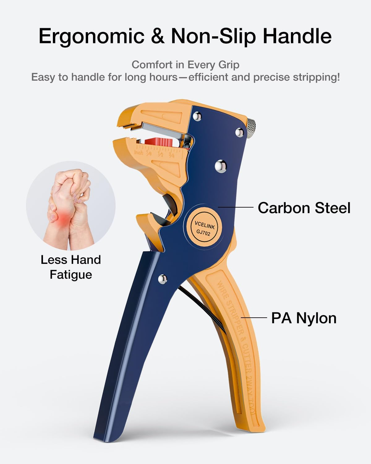 VCELINK Automatic Quickstrip Wire Stripper and Cutter, Professional Quick Strip Wire Stripper, 2 in 1 Adjustable Electrical Cable Wire Stripping Tool&Eagle Nose Pliers (7-Inch) image number 1