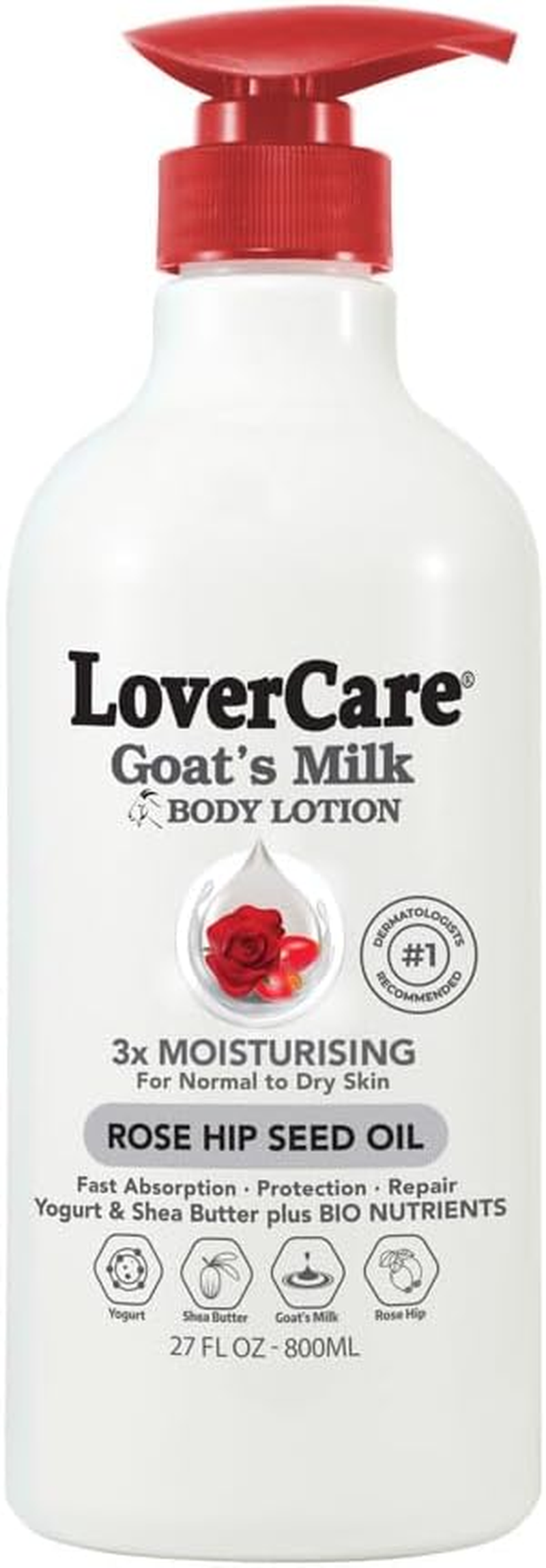 Combo Pack - Lovercare Goat'S Milk Body Wash Rose Hip Seed Oil 1200Ml -Hand & Body Lotion 800Ml image number 1