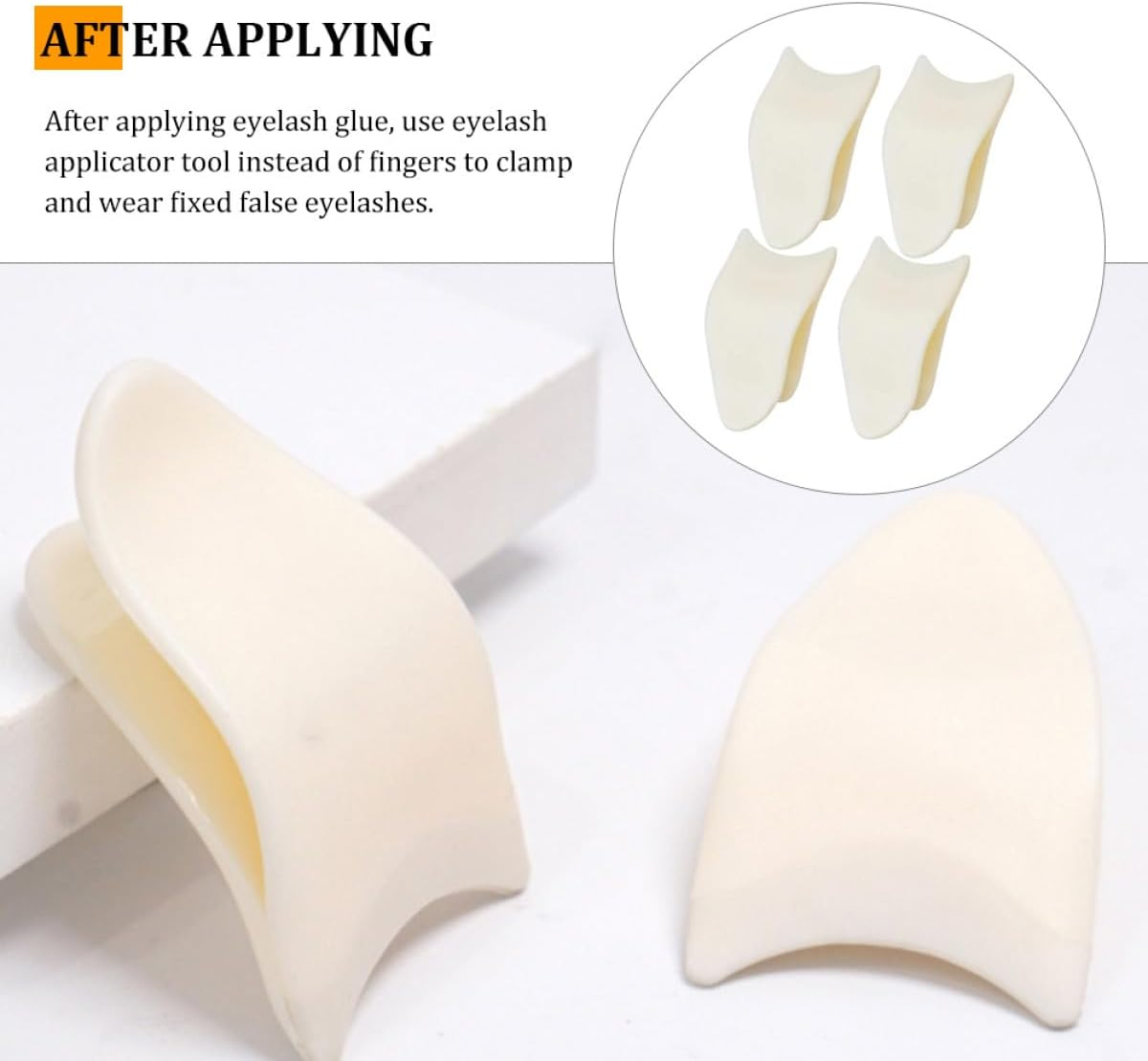 ULTECHNOVO 4Pcs Eyelash Applicator Tool Lightweight Plastic Lash Tweezers for Easy False Eyelash Application Women Makeup Supplies Portable and Practical