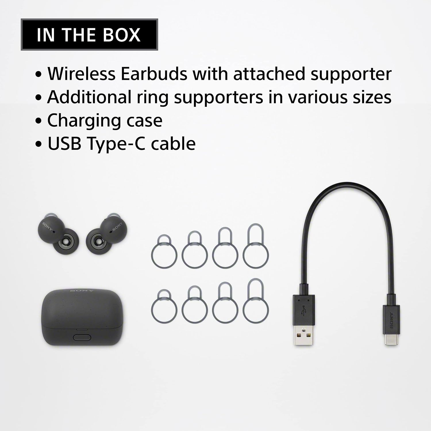 Sony Linkbuds Truly Wireless Headphones, Grey image number 4