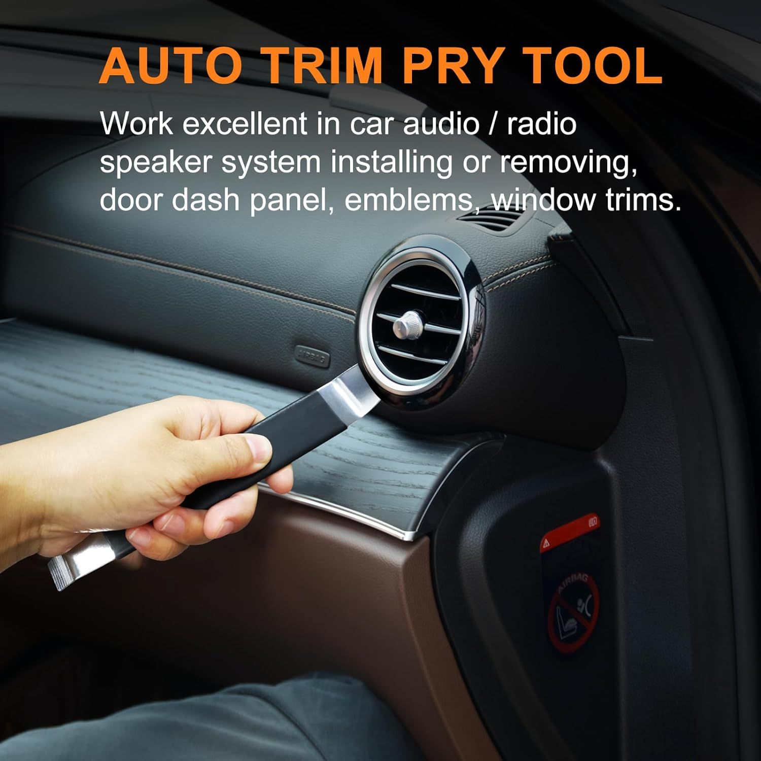 6Pcs Metal Trim Removal Tool, Auto Pry Tool Kit Trim Removal Tool Set for Vehicle Door Panel (Black) image number 5