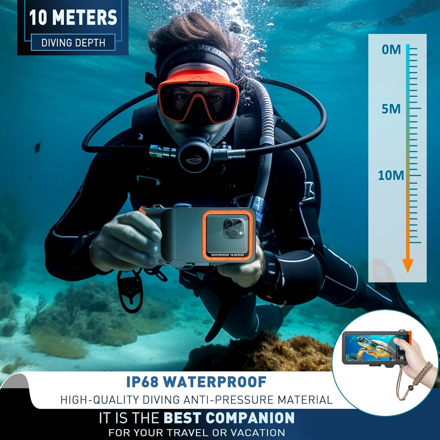 Waterproof Phone Case for Underwater Touch Screen Photography, Diving Snorkeling Swimming Surfing Housing for Iphone 15 Pro Max/15 Pro Samsung S24 Ultra/S24 plus No More than 6.9 Inch Smartphones image number 4