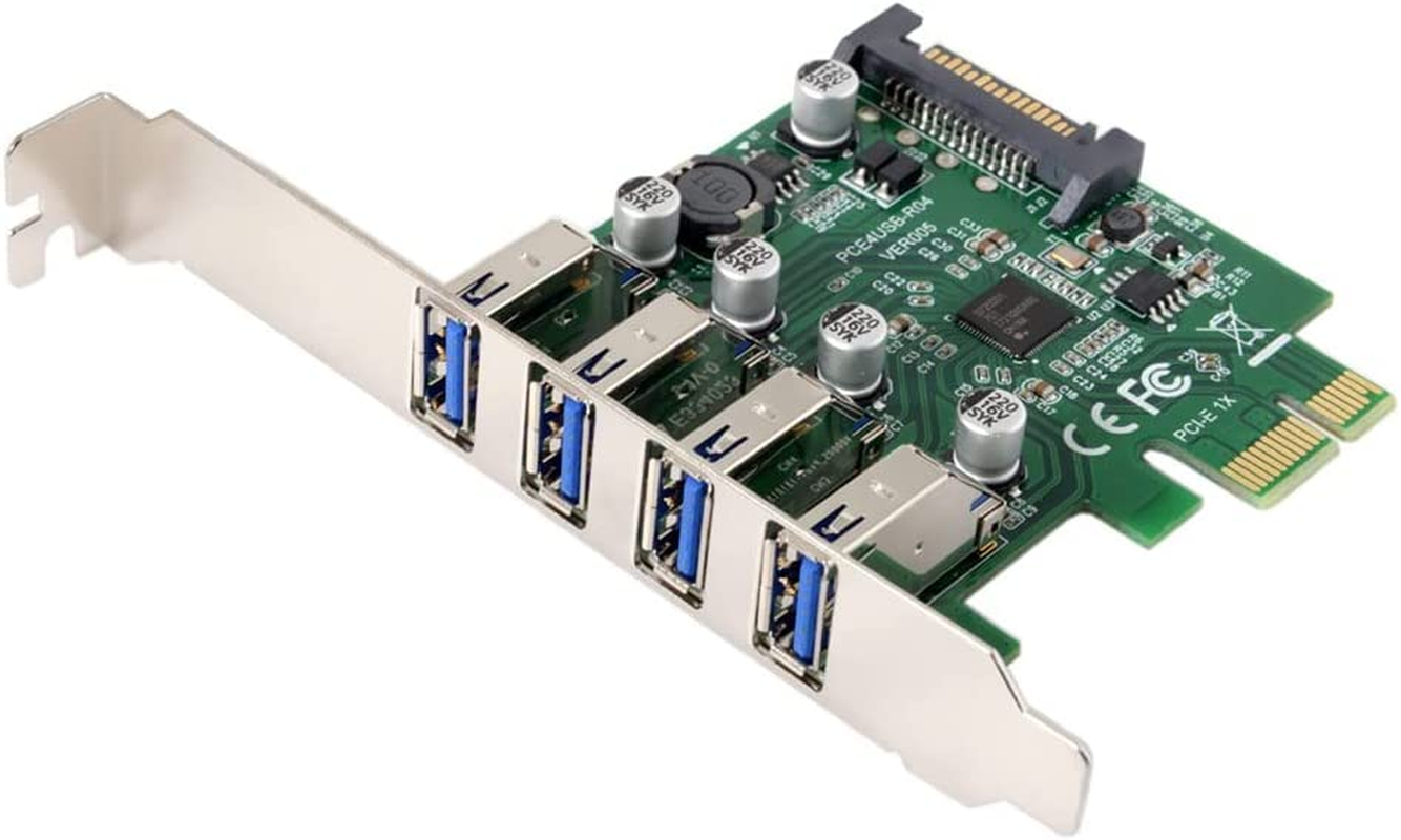 JSER Card Low Profile 4 Ports PCI-E to USB 3.0 HUB PCI Express Expansion Card Adapter 5Gbps for Motherboard image number 5
