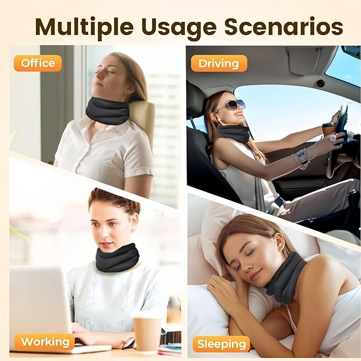 Neck Brace Collars Stretcher Adjustable Neck Support for Snoring Cervical Neck Travel Pillow Sleep Aid image number 2