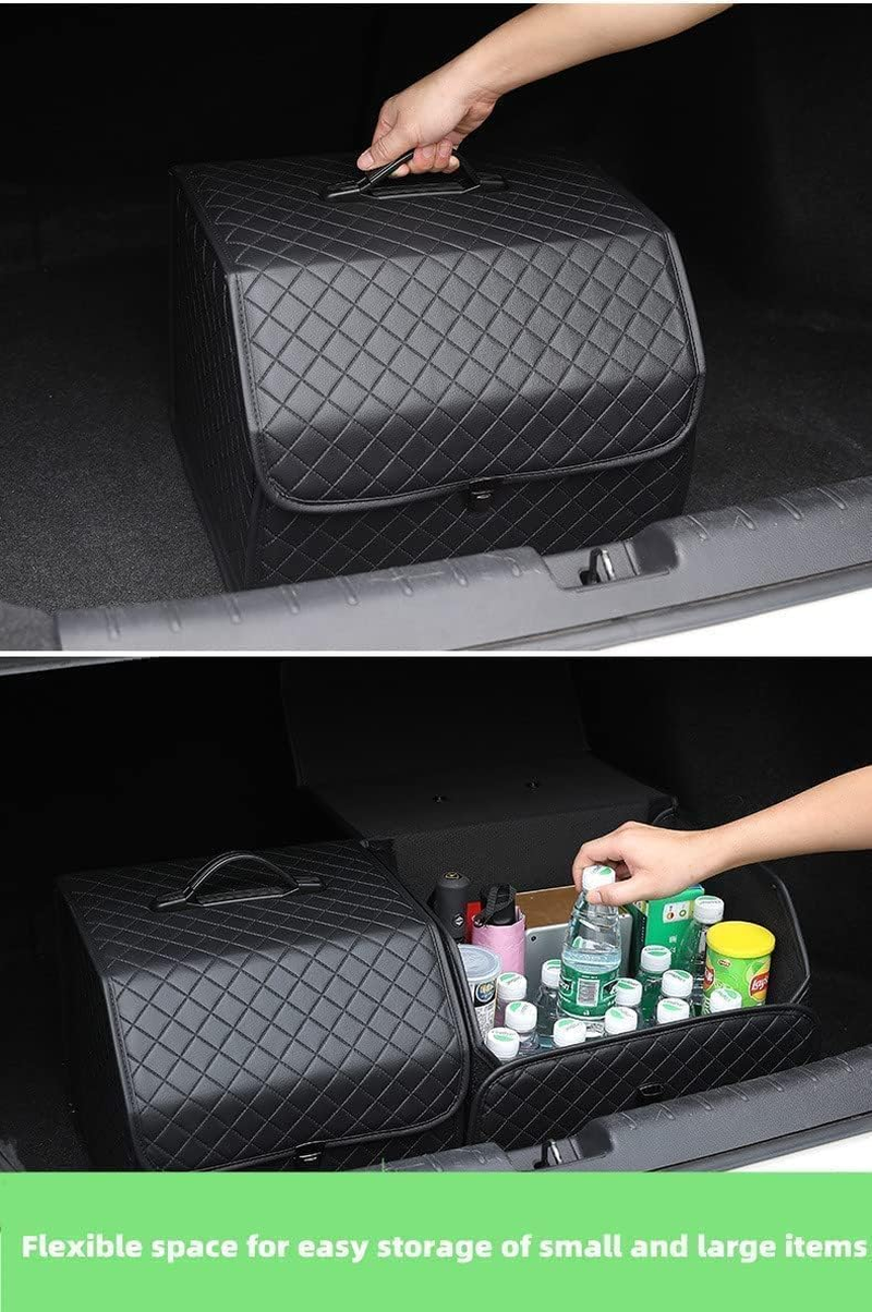 Car Trunk Organizer, Multipurpose Car Storage Organizer with Lid, Portable Collapsible Waterproof Trunk Storage Organiser Suitable for Car, SUV & Trucks (Large) image number 1